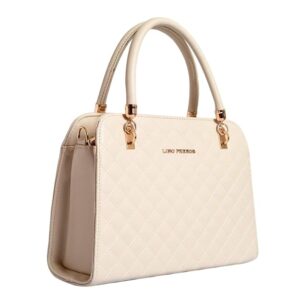 Avril Madame White Quilted Satchel
