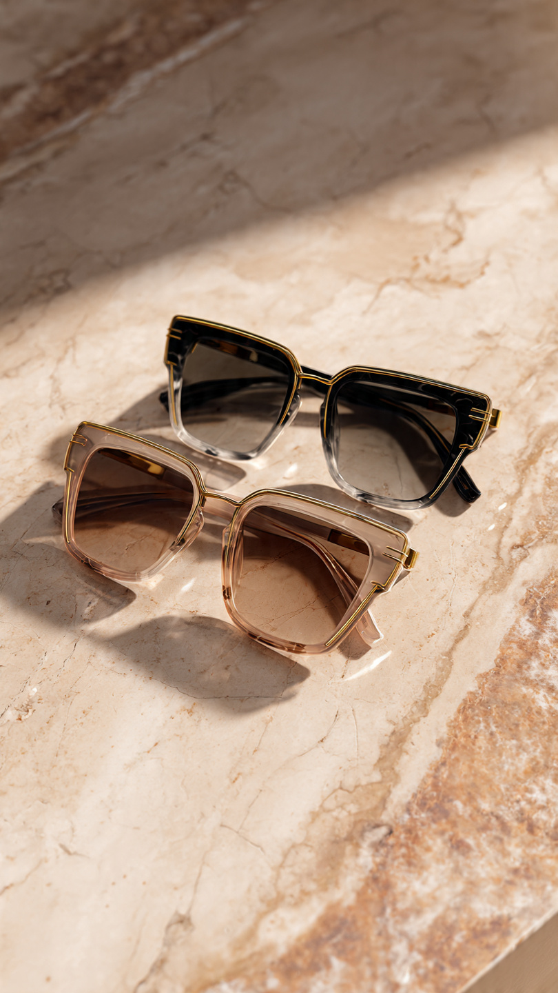 Golden Glamour Accessory Set – Shades, Neckpiece, Earrings & Clutch - Image 2