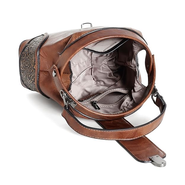 Premium® The Unique Embossed Round Floral Flap Shoulder/Sling Bag For Women - Image 2