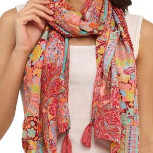 scarf for women stylish | Scarf For Women | face mask | Printed Fancy Tassle Full Face Cover | Head | Hair Face Protection | Sun Protection in summer & Winter | Lightweight