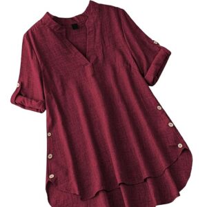 TADKEE Women's Solid Regular Fit Tunic Top | Kurti for Women